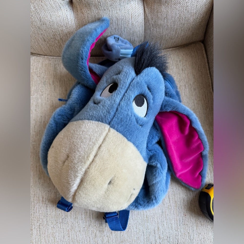 VTG RARE Disney Store 14" Winnie the Pooh Eeyore Soft Stuffed Plush Backpack Bag